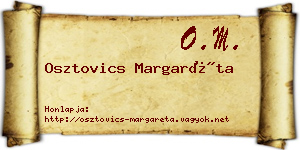 Osztovics Margaréta névjegykártya